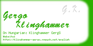 gergo klinghammer business card